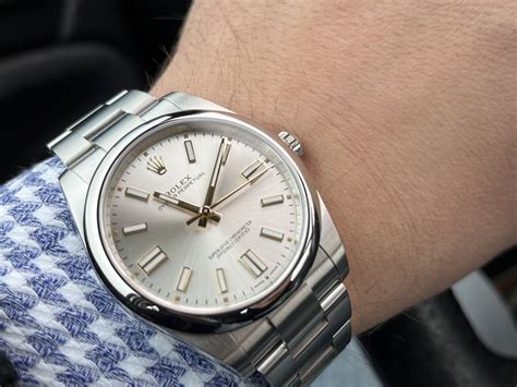 rolex op 41 silver.